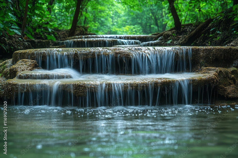 tranquil waterfall oasis surrounded by lush greenery cascading water creating a serene atmosphere inviting viewers to experience the calming beauty of nature tranquil waterfall oasis surrounded by lush greenery cascading water creating a serene atmosphere inviting viewers to experience the calming beauty of nature