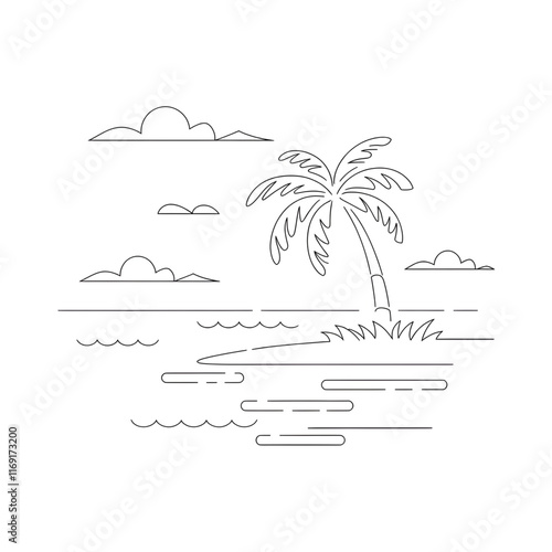 illustration of a beach