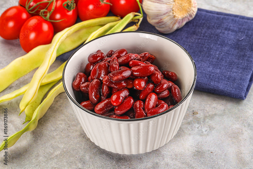 Canned red bean in the bowl Canned red bean in the bowl