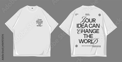 Design t shirt oversize Change the World with Ideas