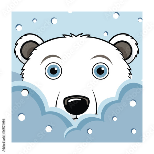 Polar bear animals vector on white background