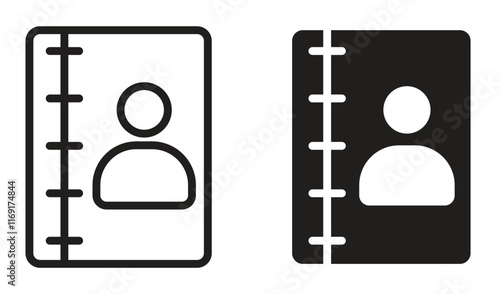 Contact book icon symbol collection on transparent background. Vector illustration.