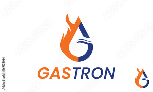 Initial G Letter Logo Design Template With Gas and Fire.