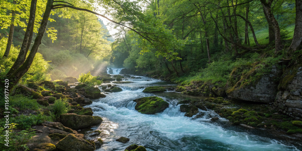 The Mesmerizing Beauty of a Ravine Stream Enhanced by Nature's Touch The Mesmerizing Beauty of a Ravine Stream Enhanced by Nature's Touch