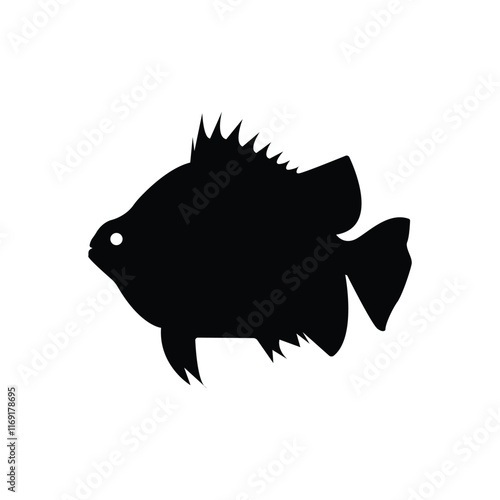 black line keeper fish icon white background