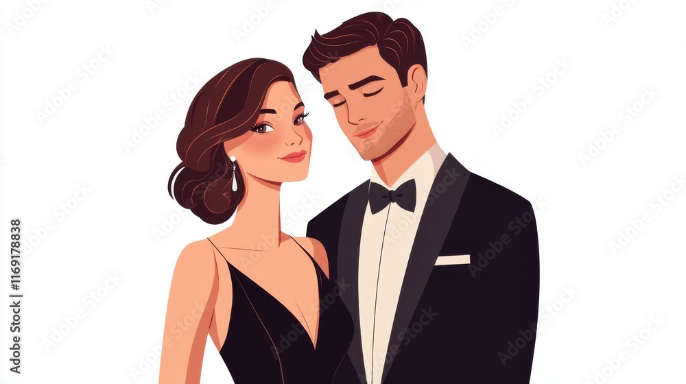 Romantic couple spending time together. Two of man and woman on valentines day. Lovely couple dating. Woman in dress and man in suit with bowtie. Elegant couple isolated on white. Glamorous companion Romantic couple spending time together. Two of man and woman on valentines day. Lovely couple dating. Woman in dress and man in suit with bowtie. Elegant couple isolated on white. Glamorous companion