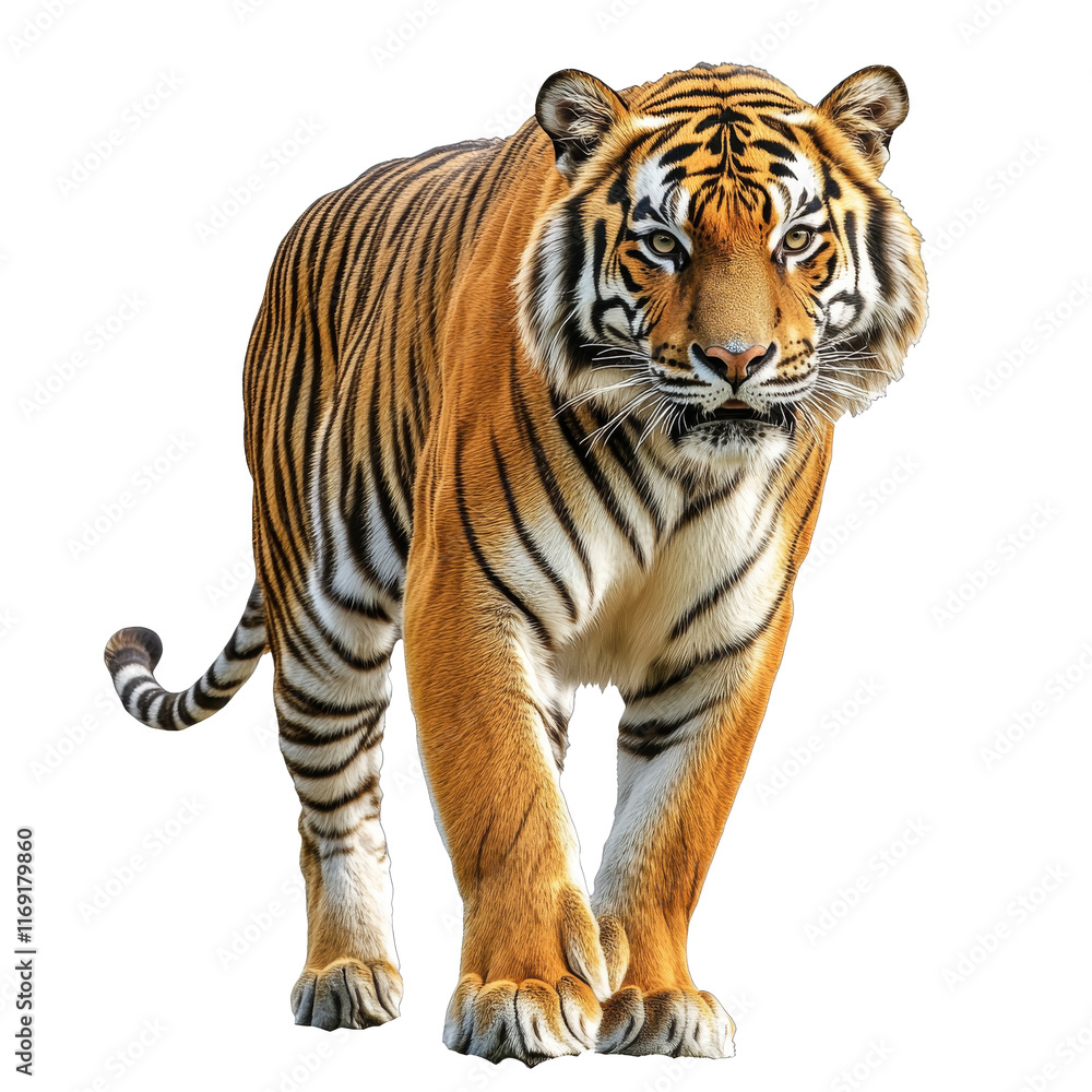Majestic tiger walking in natural habitat Majestic tiger walking in natural habitat