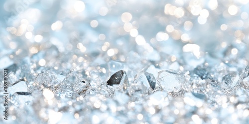 輝くクリスタルのような細かい粒が光を反射する美しい景観の表現