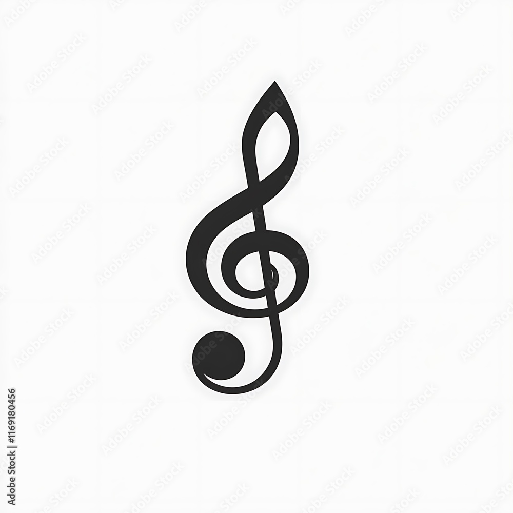 Simple black treble clef symbol on white background. Simple black treble clef symbol on white background.