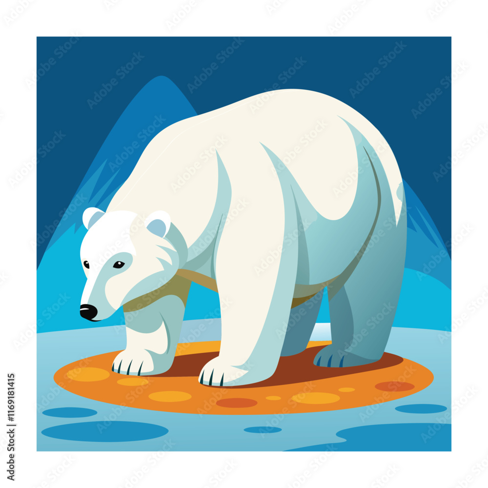 Fototapeta premium Polar bear animals vector on white background