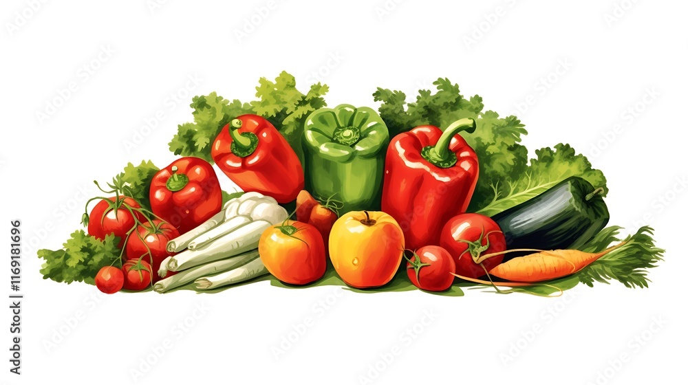 Vibrant Fresh Vegetables And Fruits Arranged Beautifully Vibrant Fresh Vegetables And Fruits Arranged Beautifully