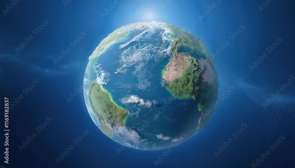 Fototapeta premium Stunning View of Earth from Space Highlighting Africa, the Middle East, and Europe. Vibrant Celebration of Earth Day's Beauty and the Importance of Global Conservation Efforts