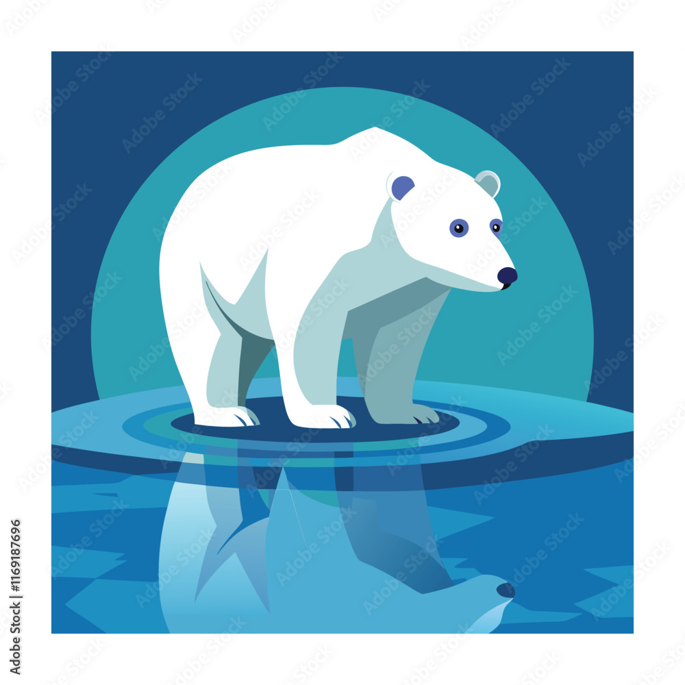 Fototapeta premium Polar bear animals vector on white background