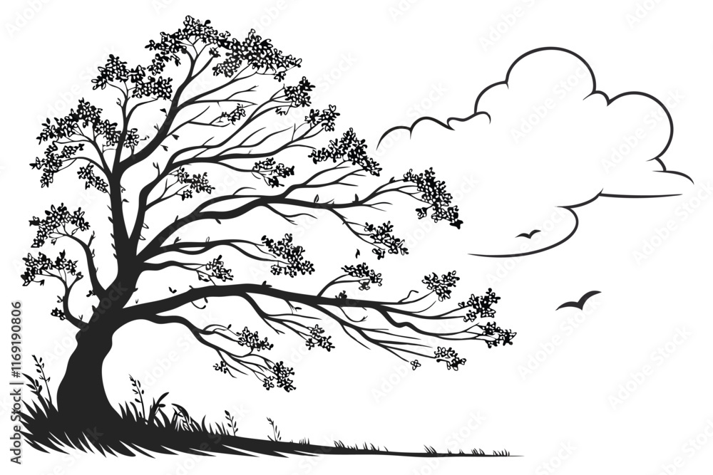 Fototapeta premium A Cloud on a white background