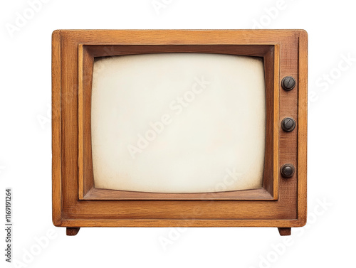 Mid century retro wooden TV set photo