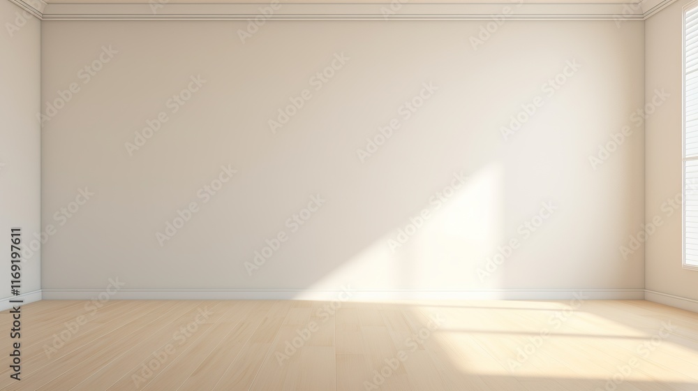 Empty Room with Wooden Floor and Sunlight Empty Room with Wooden Floor and Sunlight