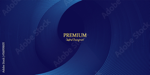 Abstract blue background with glowing curved lines. Shiny blue swirl curve lines design. Spiral lines. Geometric oval pattern. Futuristic technology concept. Vector illustration