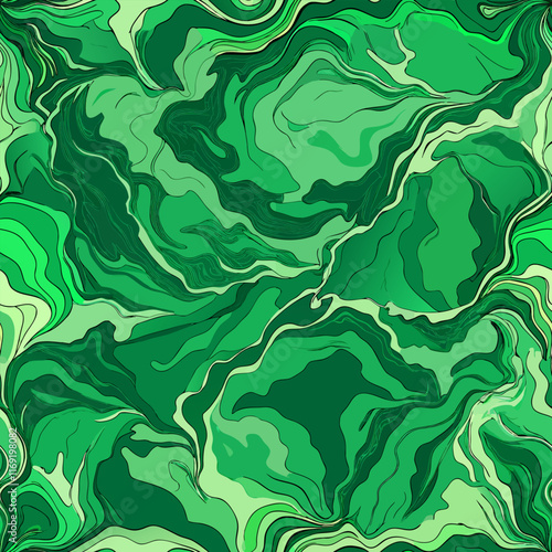 Green marble seamless background. Vector illustration.