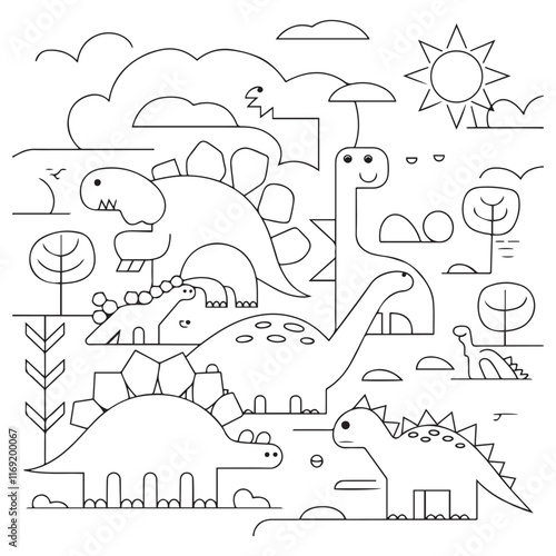 Dinosaur Coloring Book Pages for Kids