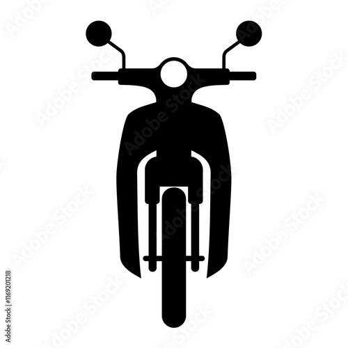 Classic Motorcycle front view. Vector image