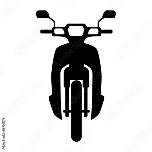 Classic Motorcycle front view. Vector image