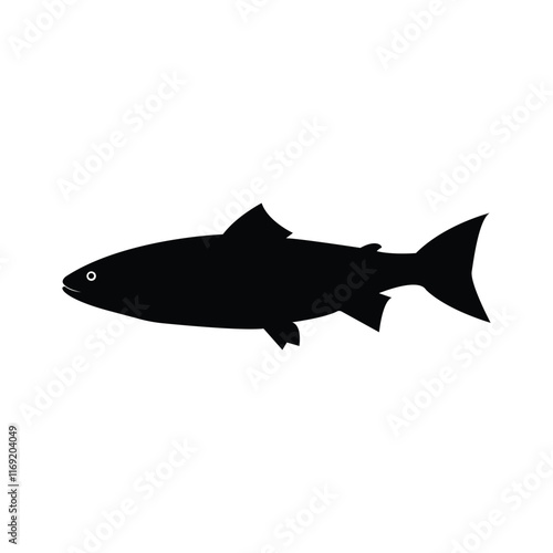 black salmon icon vector