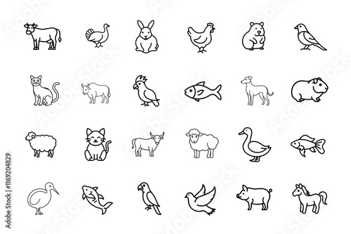 Pet animal icon set  photo