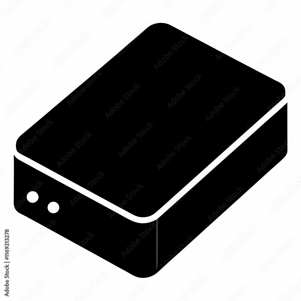 External Hard Drive Black Silhouette Vector External Hard Drive Black Silhouette Vector