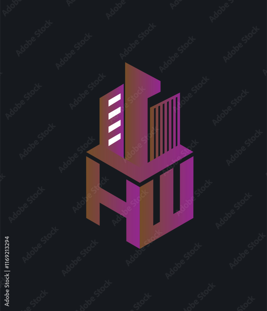 hw real state hexagon vector letter logo hw real state hexagon vector letter logo