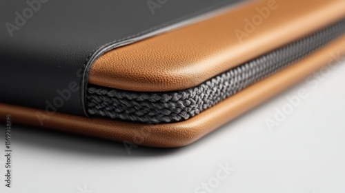 Wallpaper Mural Stylish leather laptop sleeve modern workspace product photography minimalist design close-up quality and functionality Torontodigital.ca