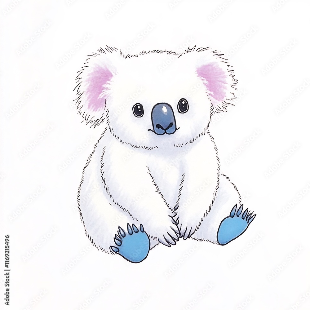 Adorable Hand-Drawn Koala Illustration: Gently Sitting, Softly Rendered, Whimsical Style. AI Generated Adorable Hand-Drawn Koala Illustration: Gently Sitting, Softly Rendered, Whimsical Style. AI Generated