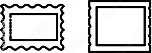 "Vintage Postcard Stamp Frame Icon for Postal, Travel, and Messaging-Themed Designs"