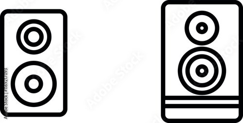 "Modern Stereo Speaker Icon for Audio, Music, and Entertainment-Themed Designs"