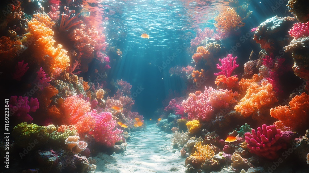 Fototapeta premium A vibrant underwater paradise bursts with color