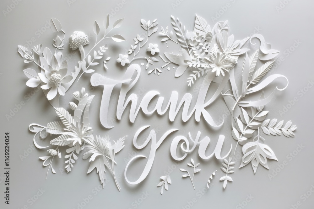 Beautiful, white letters Thank you, on a white background Beautiful, white letters Thank you, on a white background