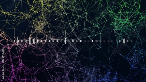 Animated sound wave spectrum on abstract background photo