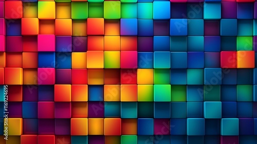 Colorful Cubes Arranged In A Vibrant Pattern