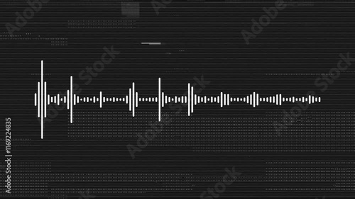 Animated sound wave spectrum on noise effects background photo