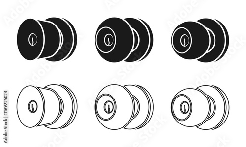 door knob icon set vector illustration isolated on white background.