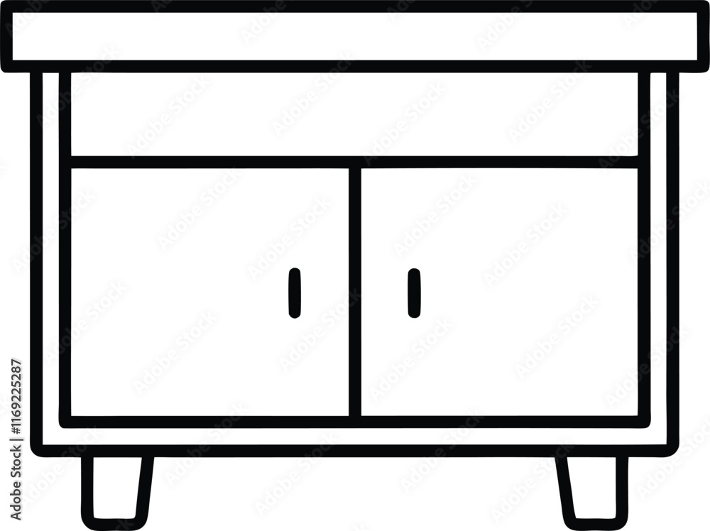 sideboard icon line art vector illustration sideboard icon line art vector illustration
