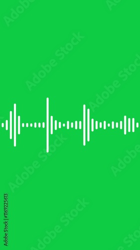 Animated sound wave spectrum on green screen for chroma key