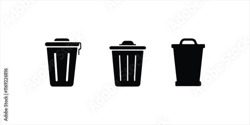 Recycle bin icon dustbin logo trash bin clipart vector illustration on white background. recycle bin flat icon