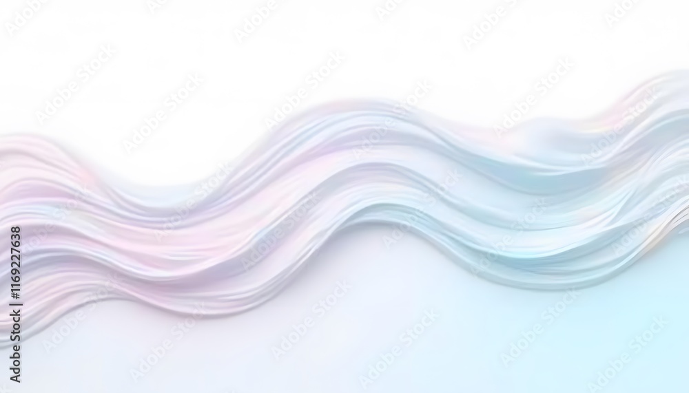 Naklejka premium Abstract Pastel Gradient Wave with Soft Fluid Motion, Light Blue and Purple Swirl on White Background