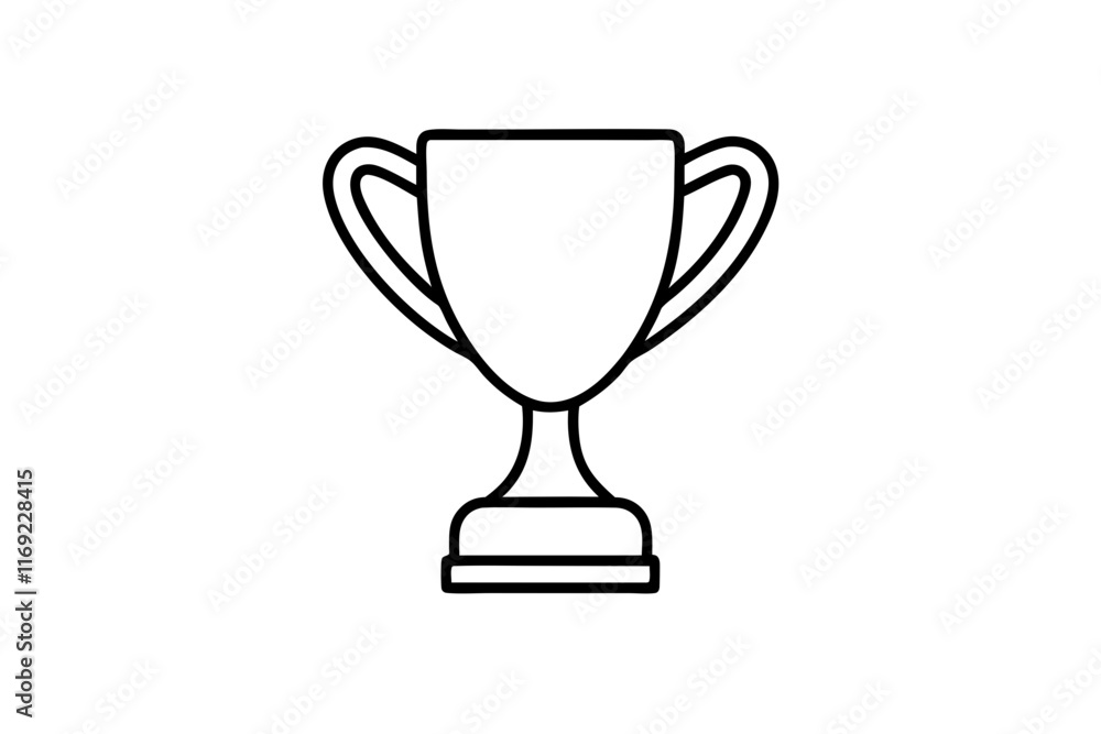 Golden Trophy Icon on Bright White Background Golden Trophy Icon on Bright White Background