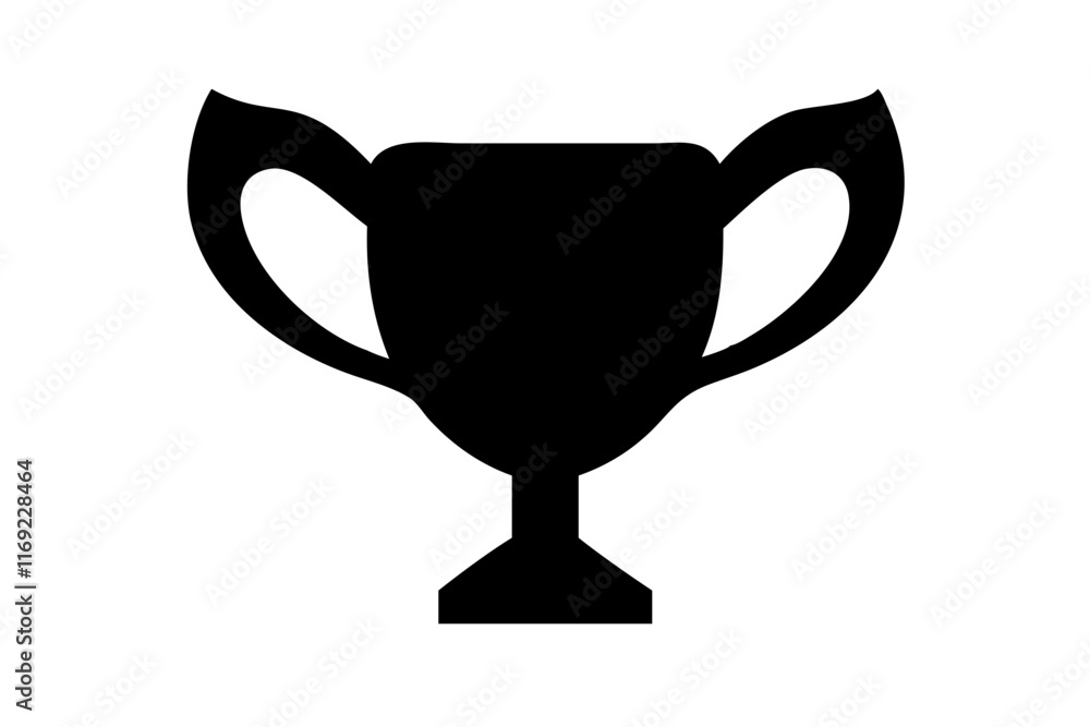 Golden Trophy Icon on Bright White Background Golden Trophy Icon on Bright White Background