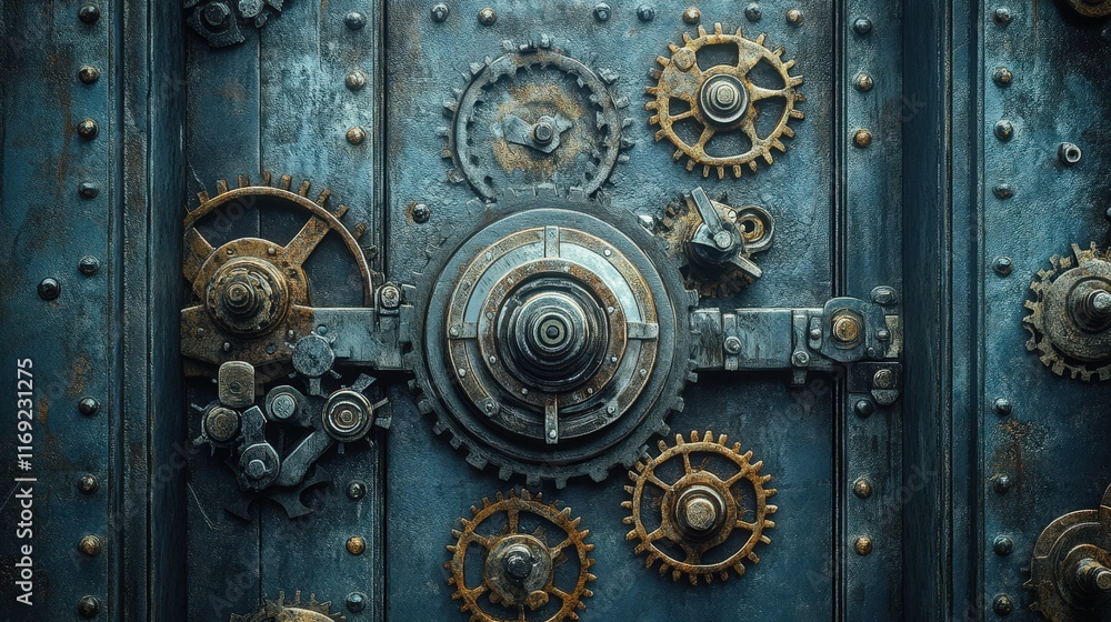 Intricate Metal Gear Door Steampunk Design Intricate Metal Gear Door Steampunk Design