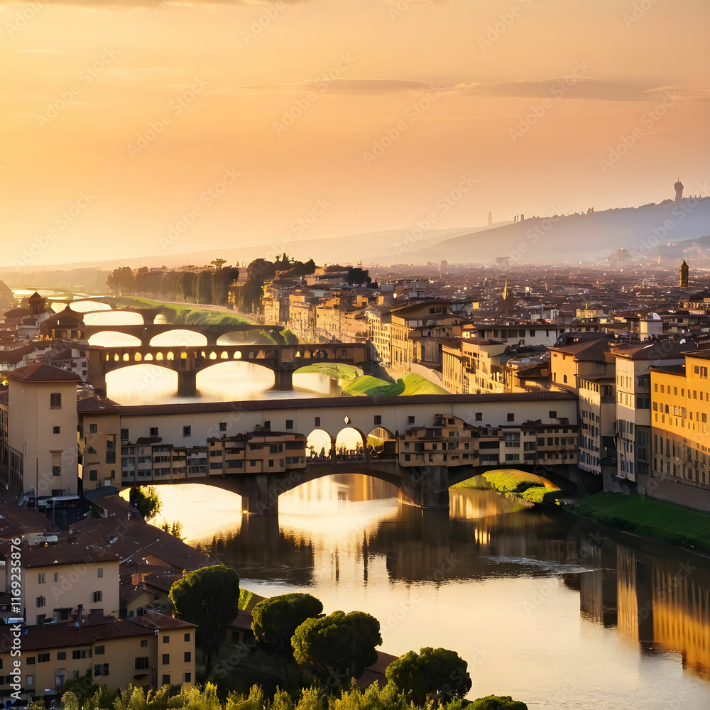 Obraz premium Beautiful Citysearch of Florence at sunset