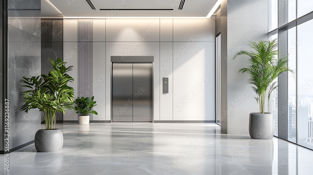 Fototapeta premium Elevator in Office Floor Interior