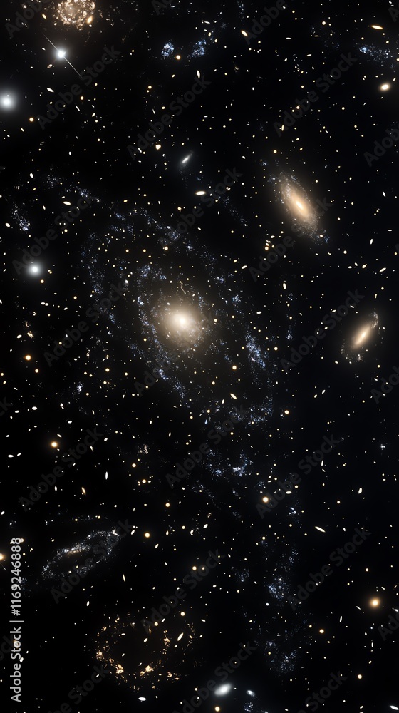 Fototapeta premium A breathtaking view of galaxies and stars in deep space.