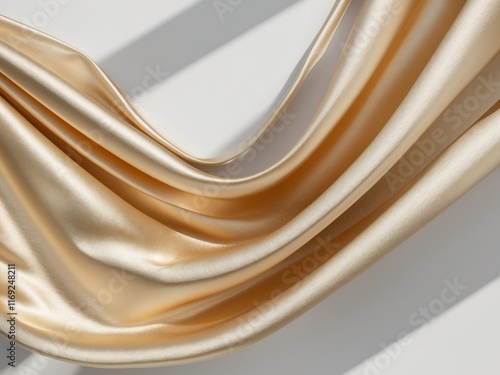 gold silk wave shape sale event banner background. photo